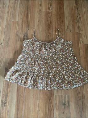 Old Navy Floral Ruffle Spaghetti Strap Tank Top